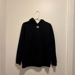 Adidas Men's Black Hoodie with White Emblem